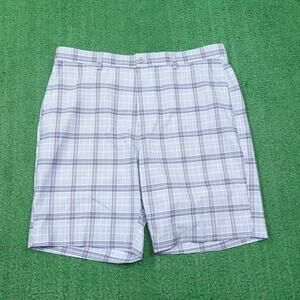 PGA TOUR BLUE CHECK PLAID GOLF SHORTS MENS SIZE 36